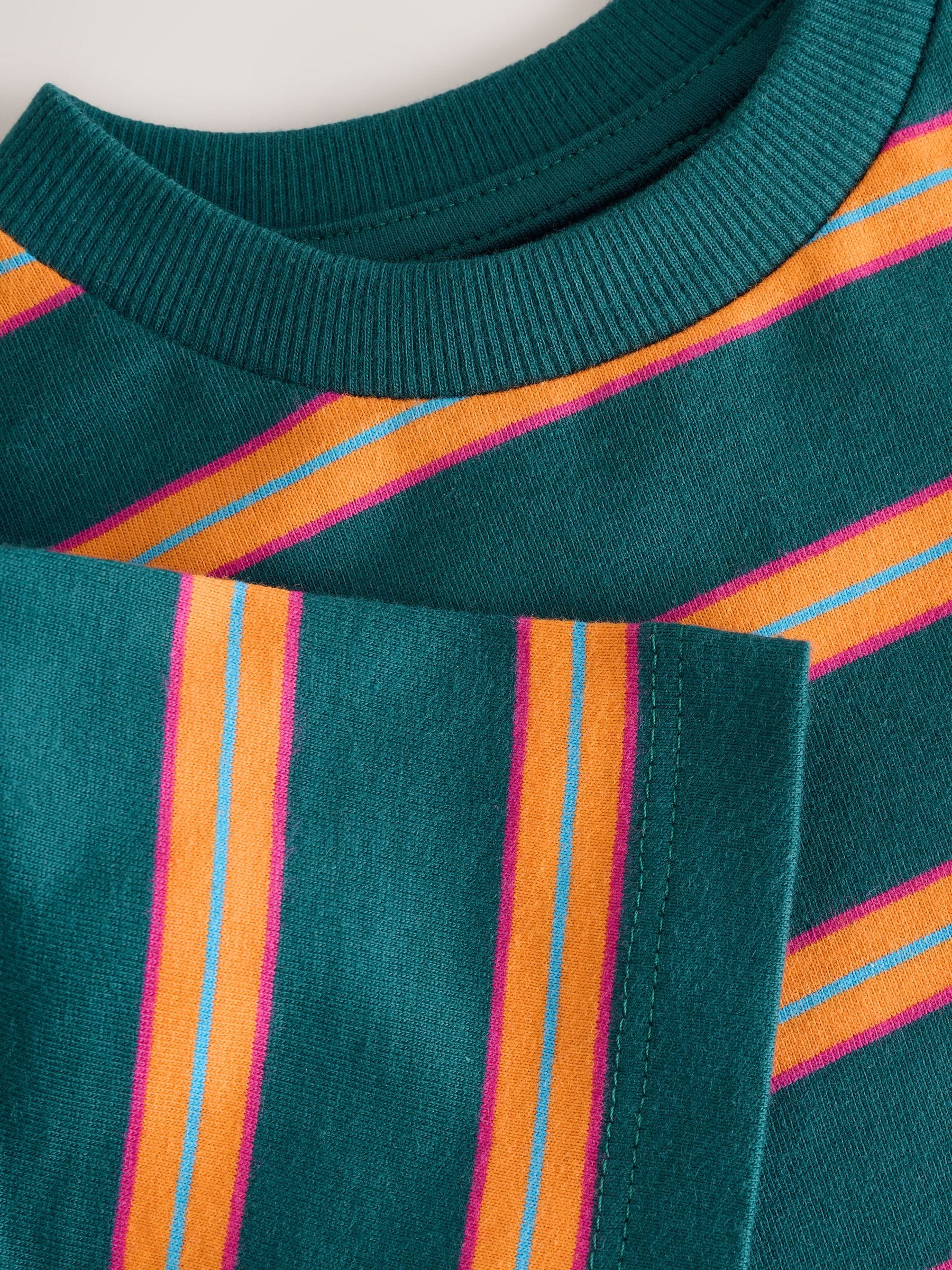 Green/Orange Short Sleeve Stripe T-Shirt (3mths-7yrs) (3mths-7yrs) image 6