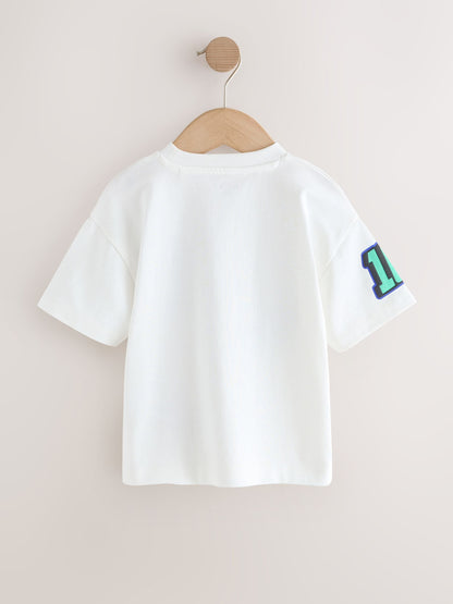 White Race Car Placement Short Sleeve Graphic T-Shirt (3mths-7yrs) image 8