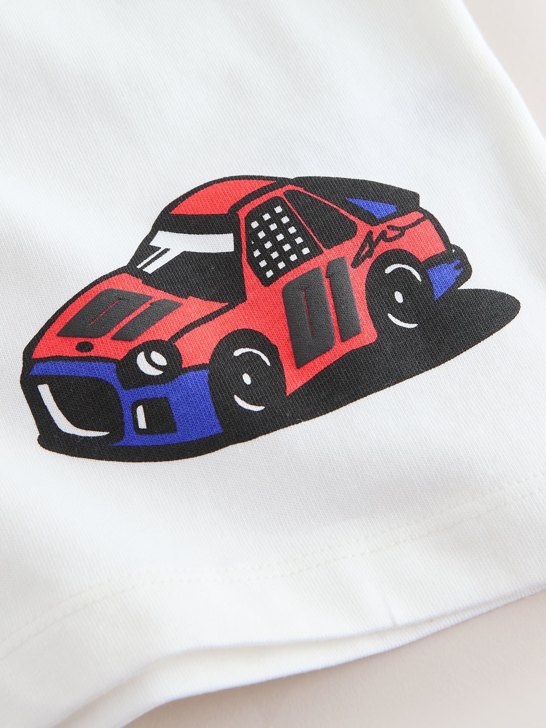 White Race Car Placement Short Sleeve Graphic T-Shirt (3mths-7yrs) image 9