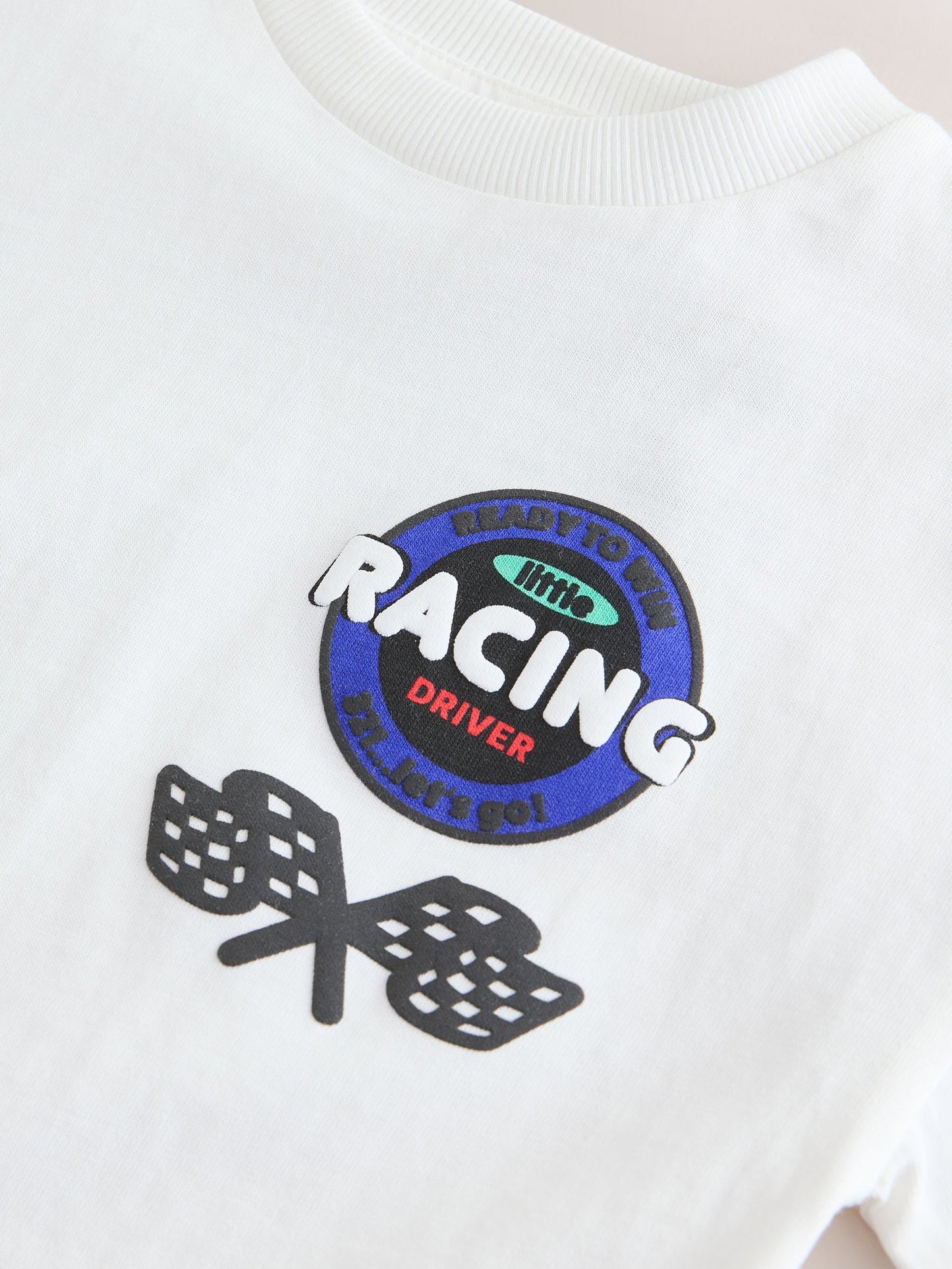 Dsiney Kidz - White Race Car Placement Short Sleeve Graphic T-Shirt (3mths-7yrs) image 9