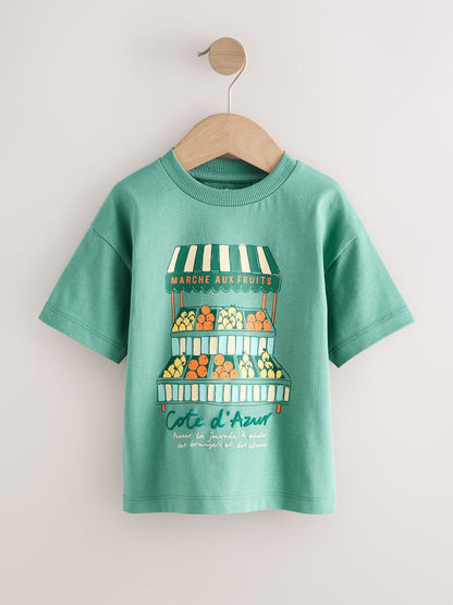 Blue/Green Fruit Stall Short Sleeve Appliqué T-Shirt (3mths-7yrs) image 5