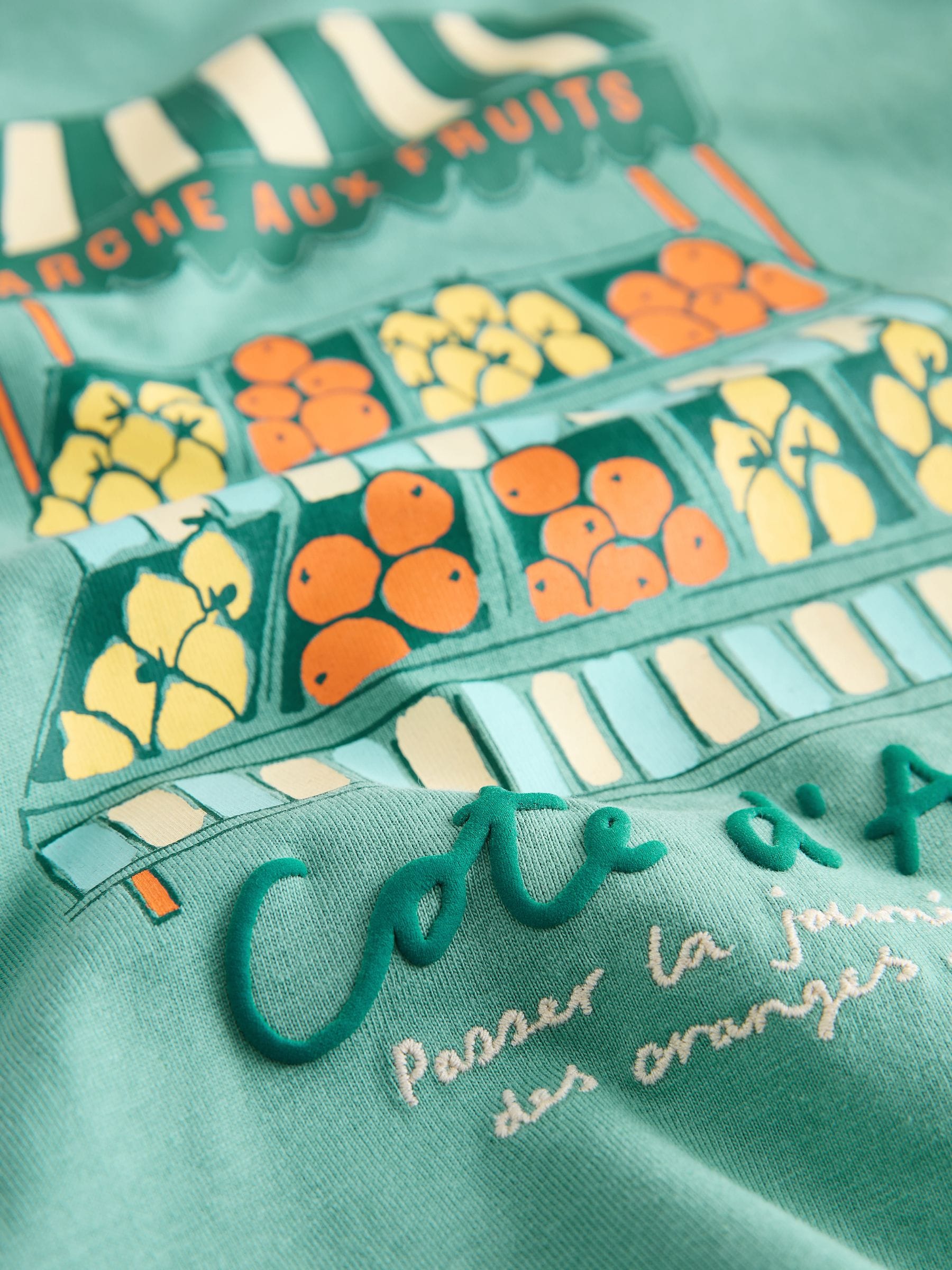 Blue/Green Fruit Stall Short Sleeve Appliqué T-Shirt (3mths-7yrs) image 7