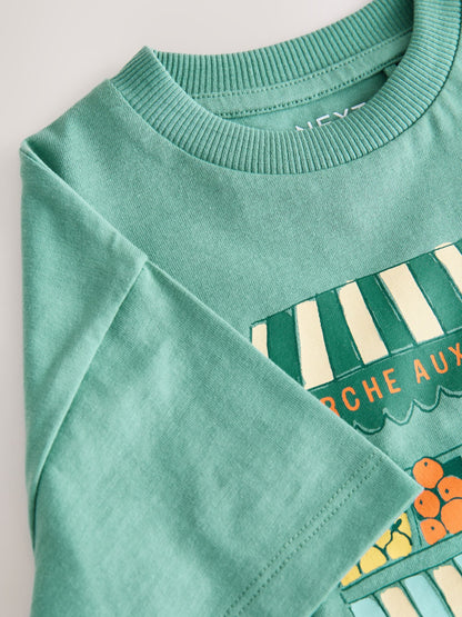Blue/Green Fruit Stall Short Sleeve Appliqué T-Shirt (3mths-7yrs) image 8