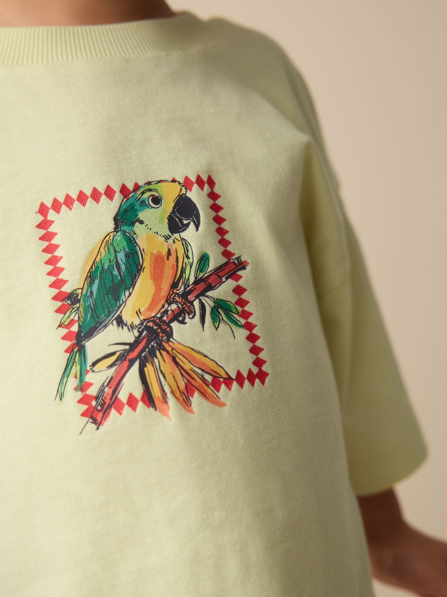 Light Yellow Tropical Summer Short Sleeve T-Shirt and Cycling Shorts Set (3mths-7yrs) image 3