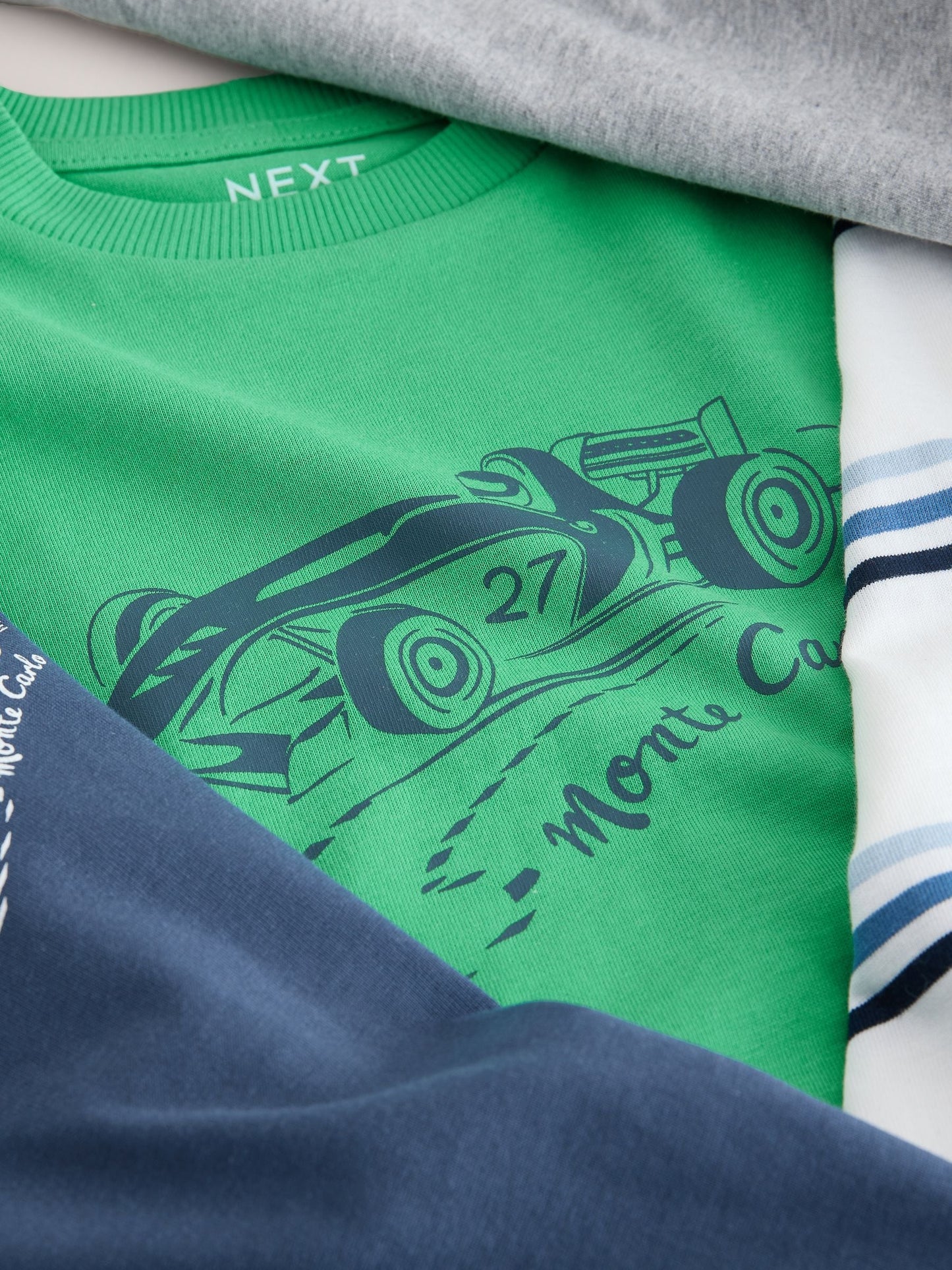 Blue/Green Car Short Sleeve Graphic T-Shirts 4 Pack (3mths-7yrs) image 7