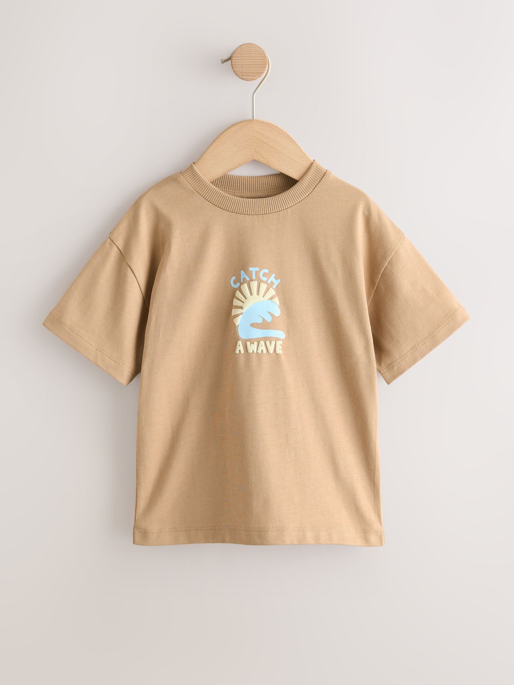 Blue/Yellow Surf Short Sleeve Graphic T-Shirts 4 Pack (3mths-7yrs) image 2