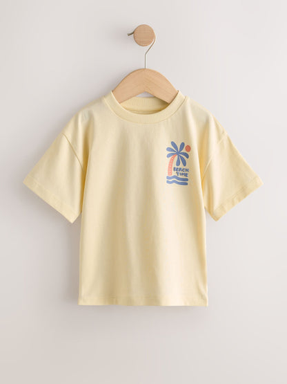 Blue/Yellow Surf Short Sleeve Graphic T-Shirts 4 Pack (3mths-7yrs) image 4