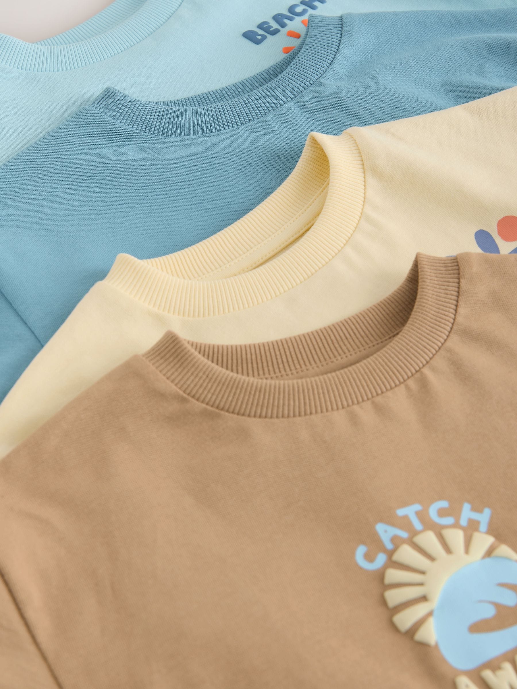 Blue/Yellow Surf Short Sleeve Graphic T-Shirts 4 Pack (3mths-7yrs) image 8
