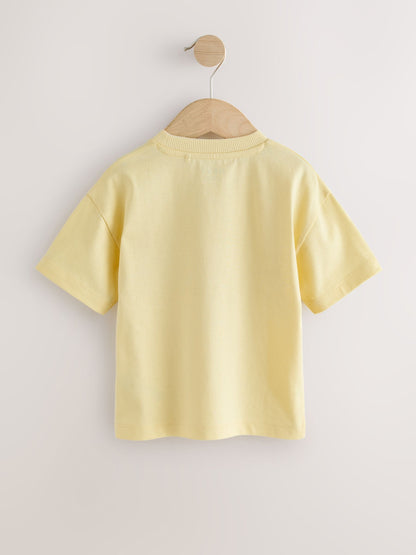 Yellow Short Sleeve Plain T-Shirt (3mths-7yrs) image 4