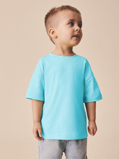 Bright Blue Short Sleeve Plain T-Shirt (3mths-7yrs) image 1