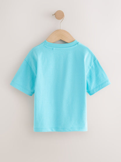 Bright Blue Short Sleeve Plain T-Shirt (3mths-7yrs) image 4