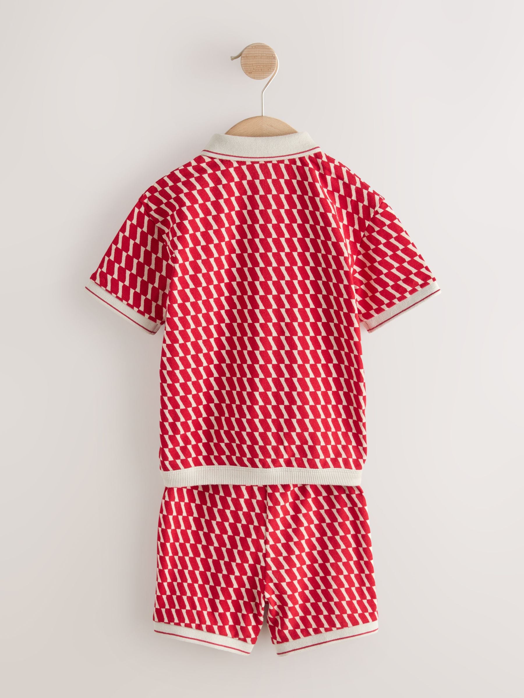 Red Check Short Sleeve Shirt and Shorts Set (3mths-7yrs) image 3