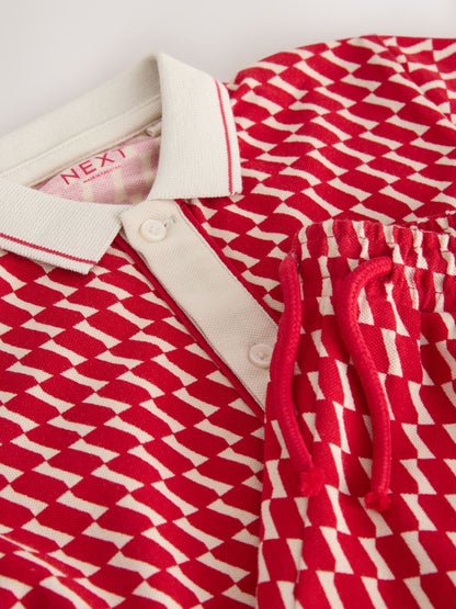 Red Check Short Sleeve Shirt and Shorts Set (3mths-7yrs) image 4