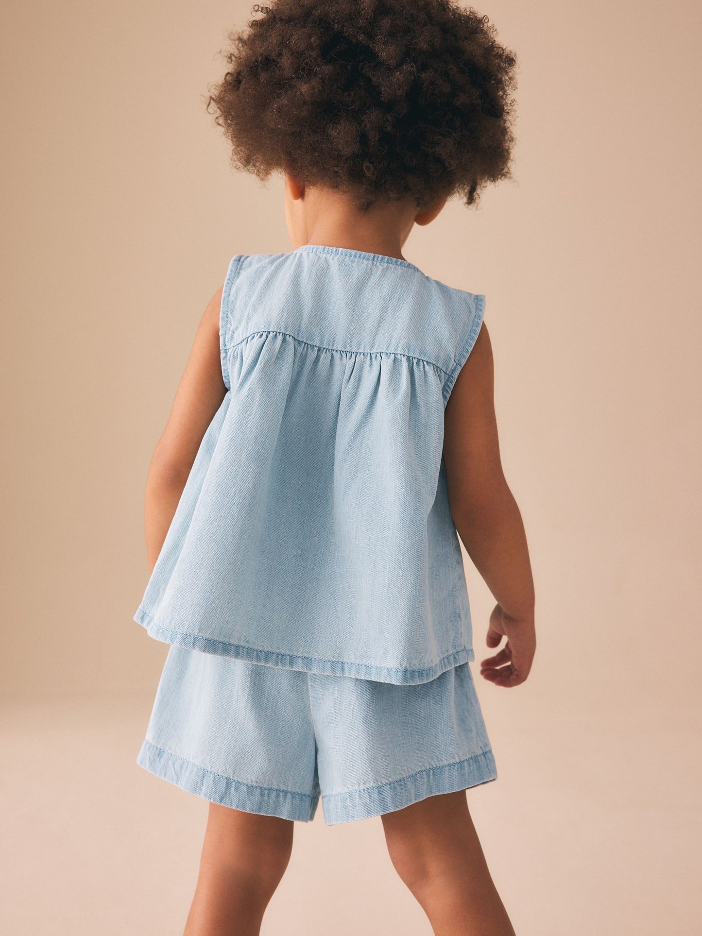 Strawberry Embroidered Denim Blouse And Short Co-ord Set (3mths-8yrs) image 3