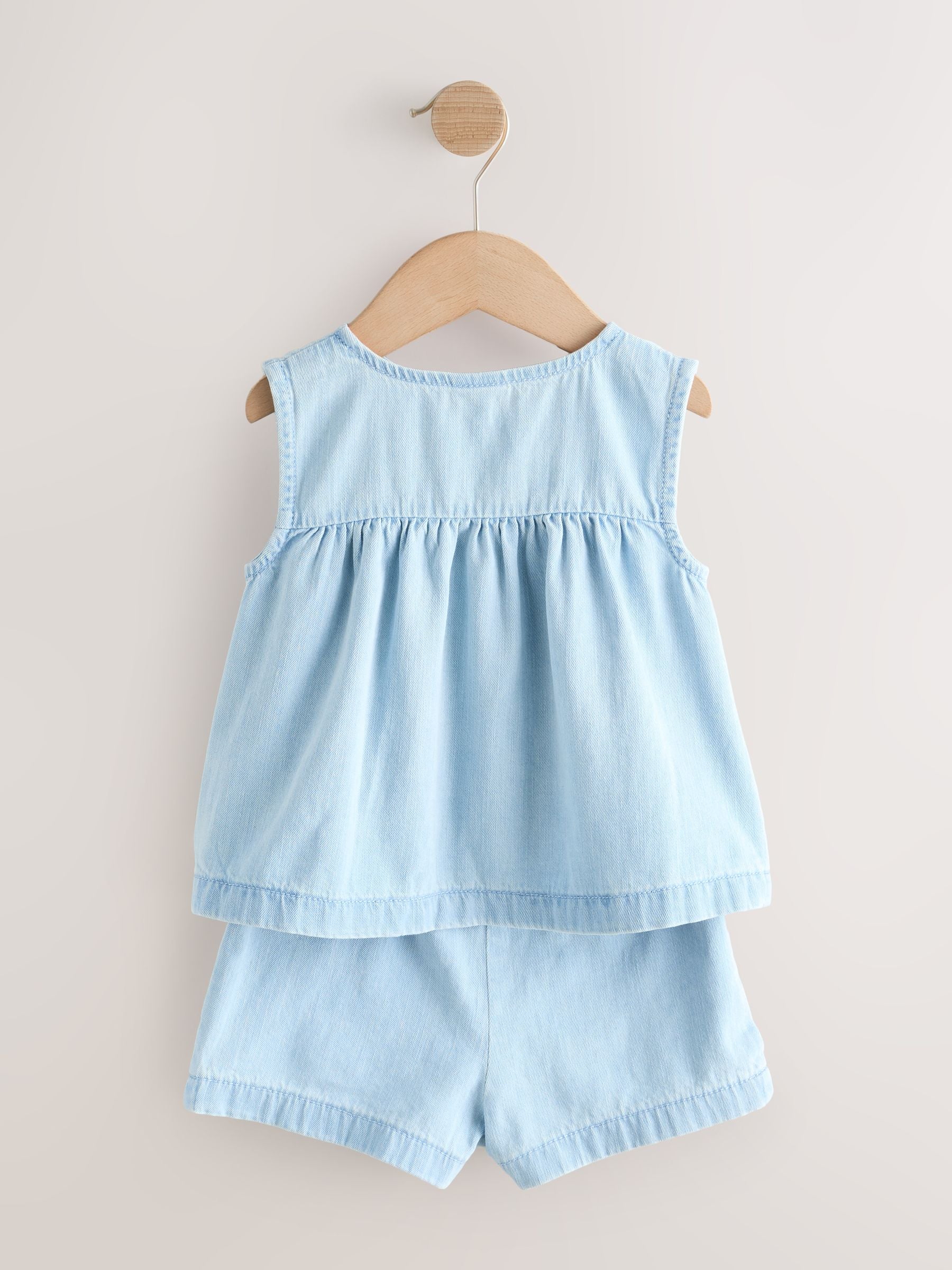 Strawberry Embroidered Denim Blouse And Short Co-ord Set (3mths-8yrs) image 7
