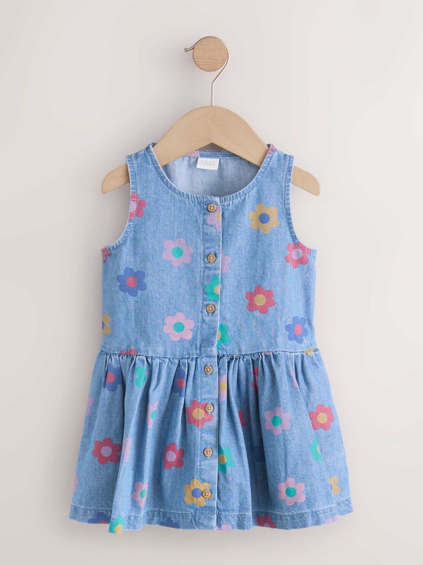 Flower Print Sleeveless Denim Dress (3mths-8yrs) image 4