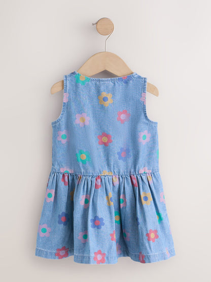 Flower Print Sleeveless Denim Dress (3mths-8yrs) image 5