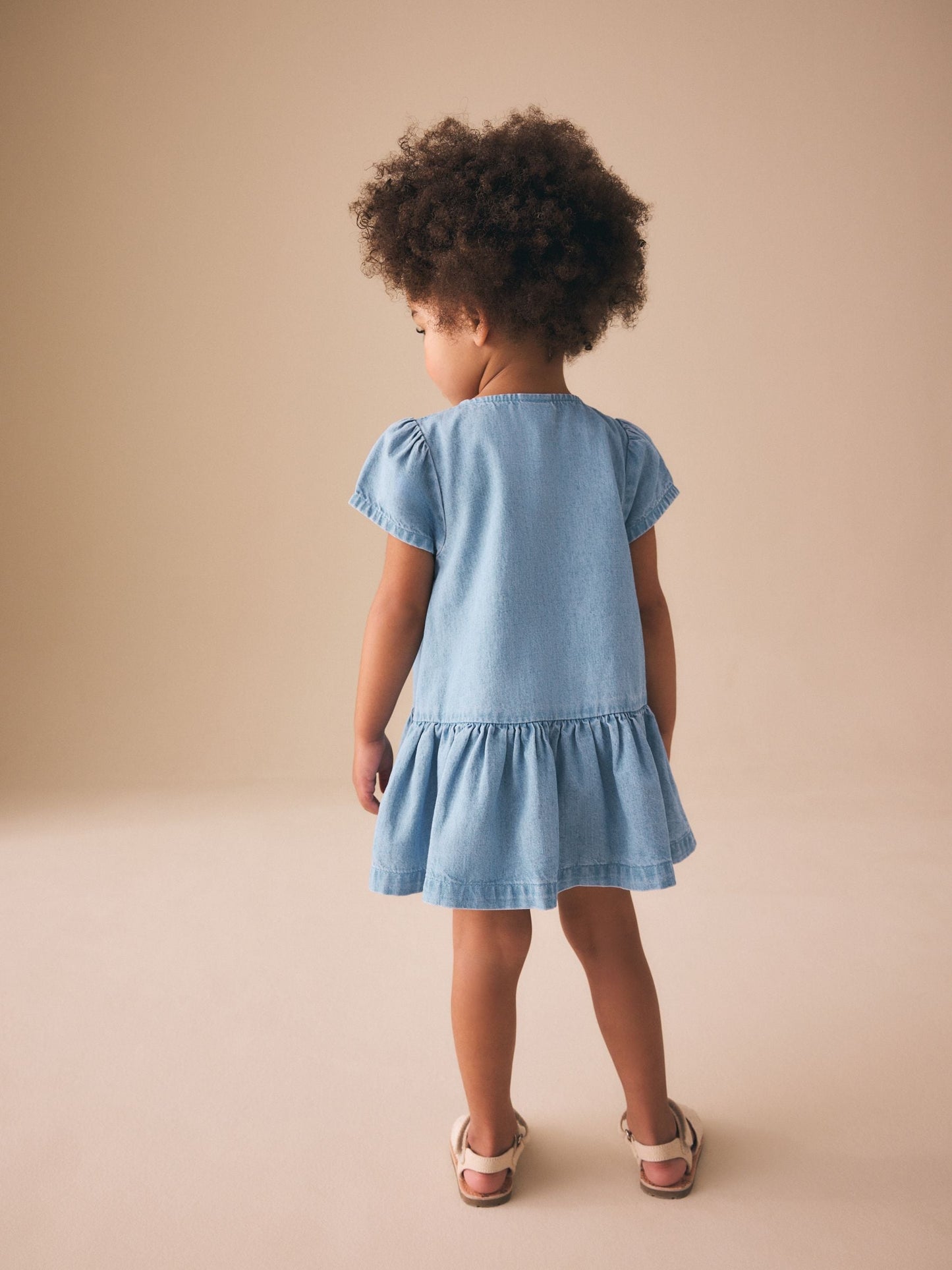 Blue Denim Short Sleeve Cotton Dress (3mths-8yrs) image 3