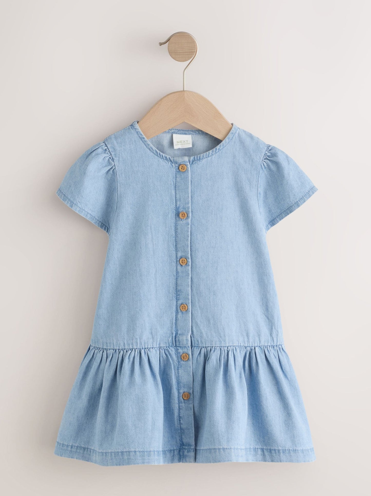 Blue Denim Short Sleeve Cotton Dress (3mths-8yrs) image 4