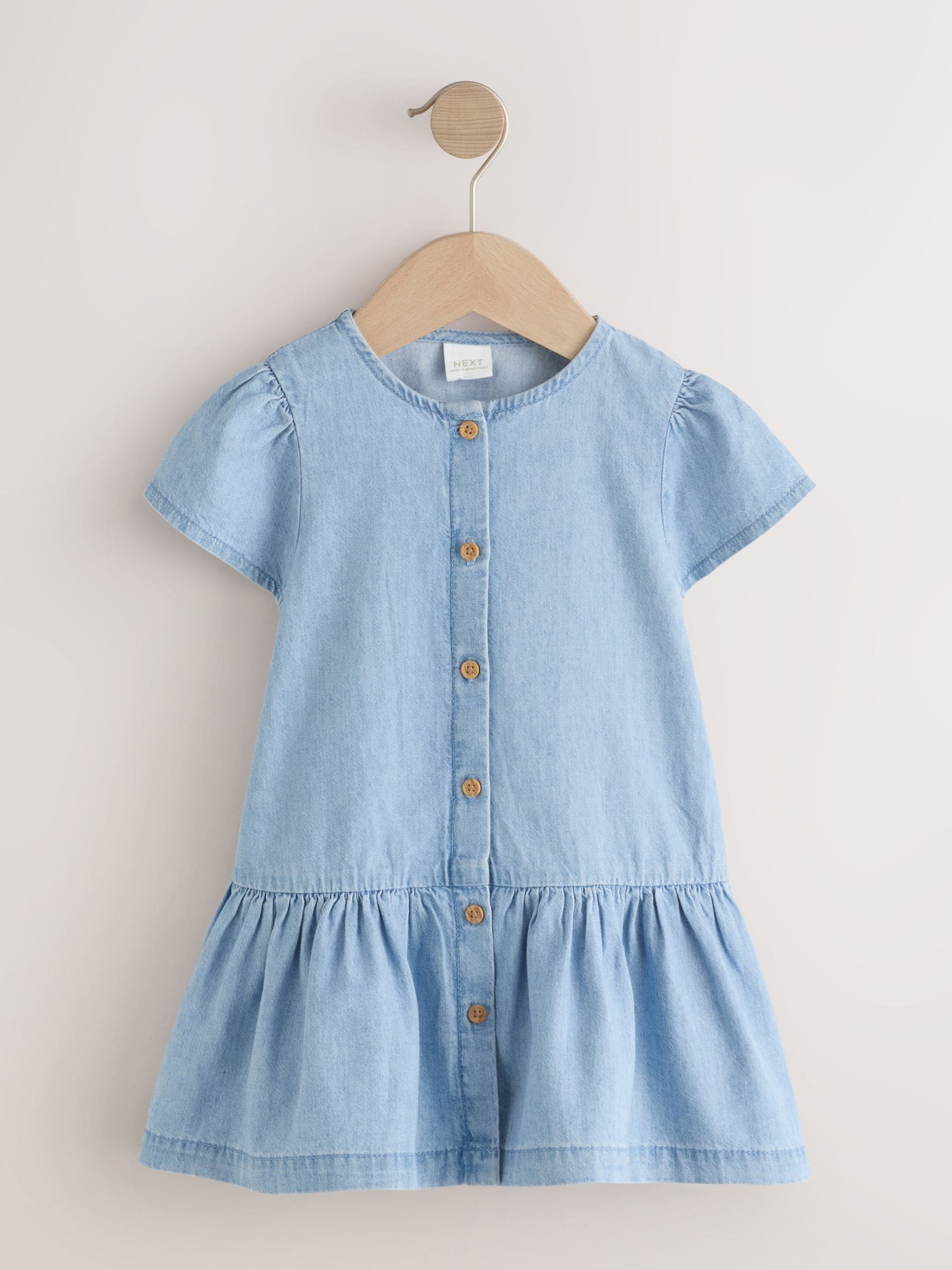 Blue Denim Short Sleeve Cotton Dress (3mths-8yrs) image 4