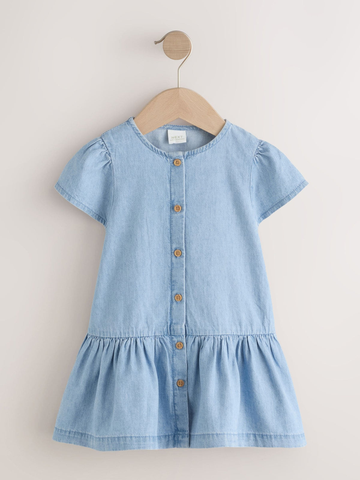 Blue Denim Short Sleeve Cotton Dress (3mths-8yrs) image 4