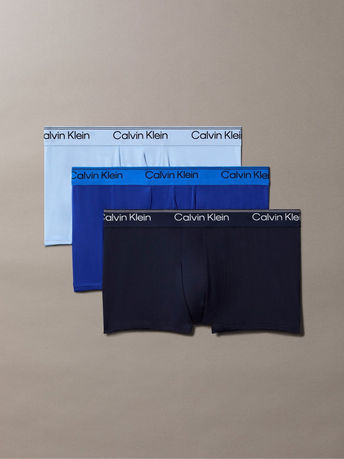Dsiney Kidz - Calvin Klein Navy Blue/Blue/Light Blue Icon Cotton Stretch Low Rise Boxer Trunks 3 Pack image 1