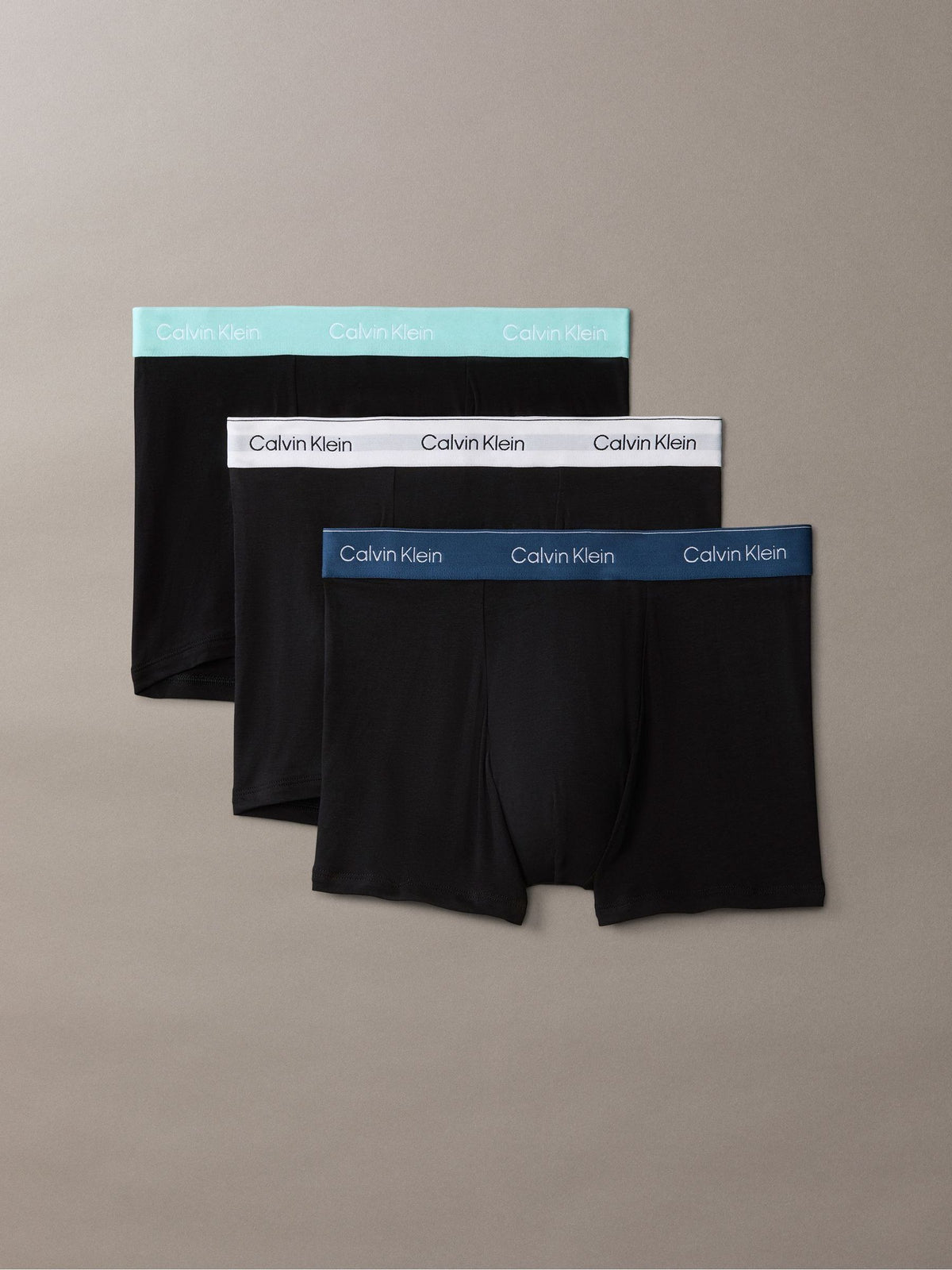 Dsiney Kidz - Calvin Klein Blue/White/Green Icon Cotton Stretch Boxer Trunks 3 Pack image 1
