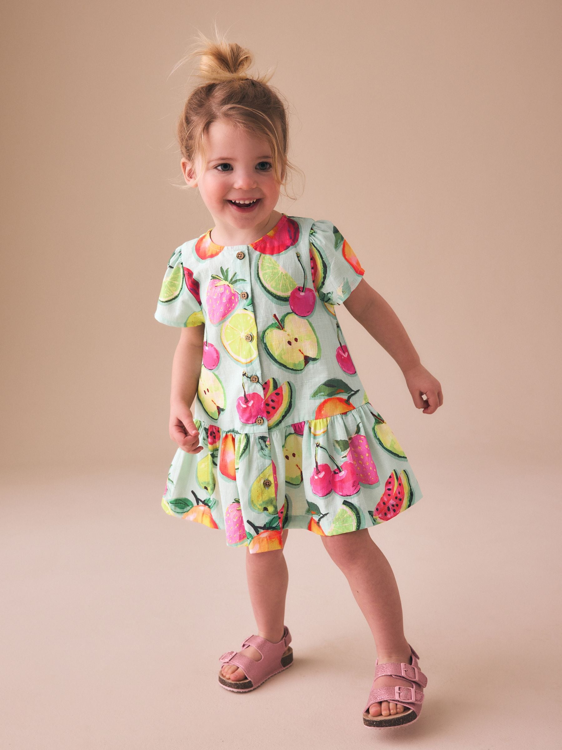 Fruit Print Short Sleeve Cotton Dress (3mths-8yrs) image 1