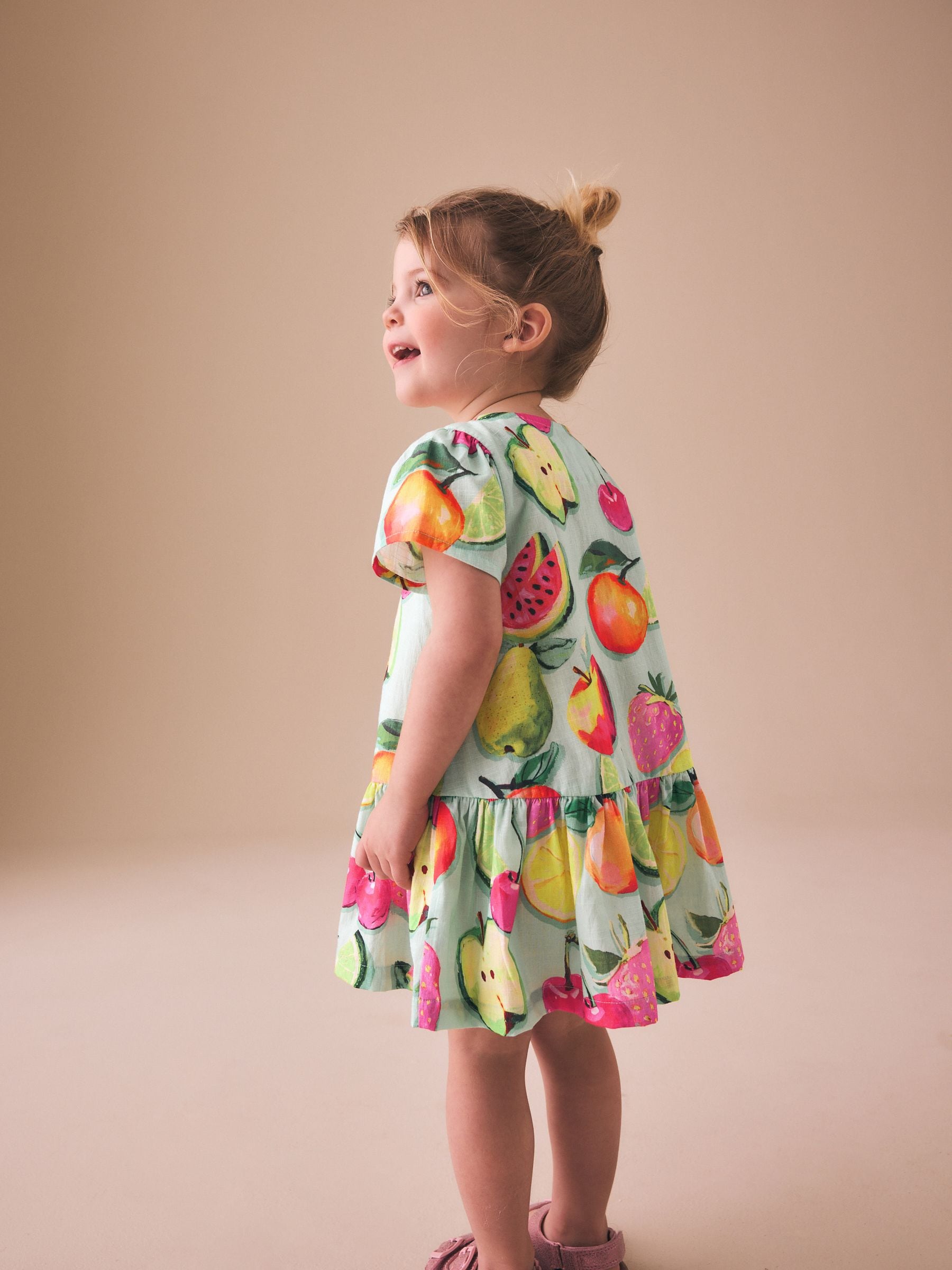 Fruit Print Short Sleeve Cotton Dress (3mths-8yrs) image 2
