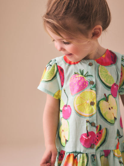 Fruit Print Short Sleeve Cotton Dress (3mths-8yrs) image 3