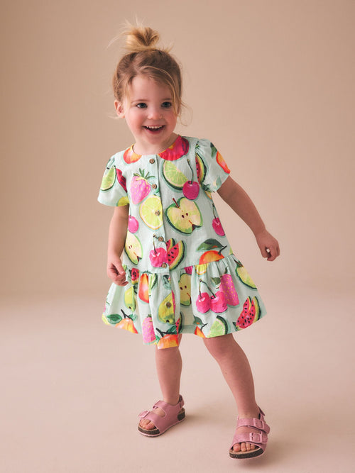 Fruit Print Short Sleeve Cotton Dress (3mths-8yrs) image 1
