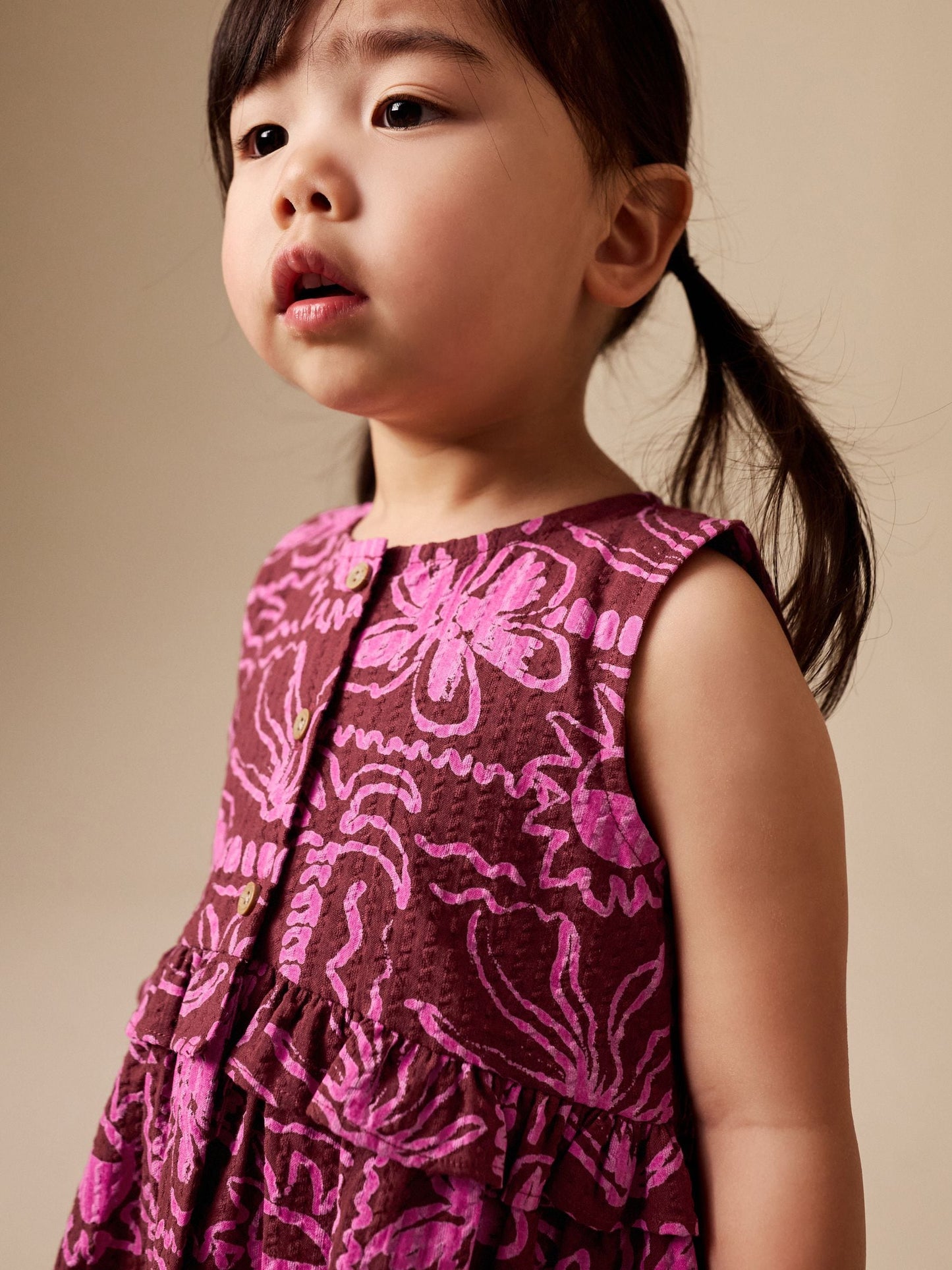 Chocolate/Purple Sleeveless Peplum Dress (3mths-8yrs) image 3