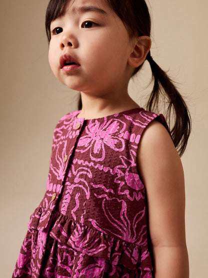Chocolate/Purple Sleeveless Peplum Dress (3mths-8yrs) image 3