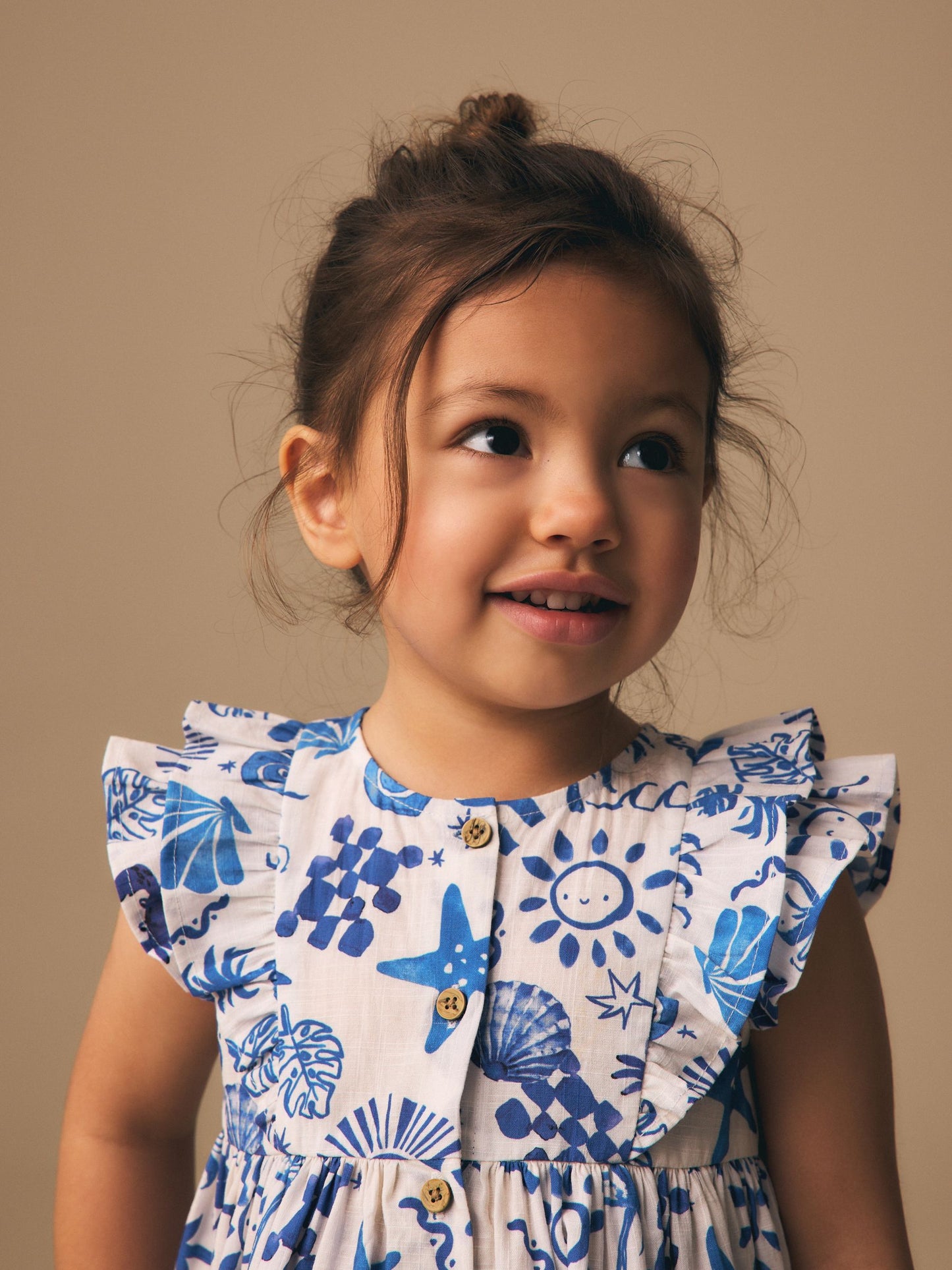 Seaside Print Double Ruffle Sleeve Dress (3mths-8yrs) image 3