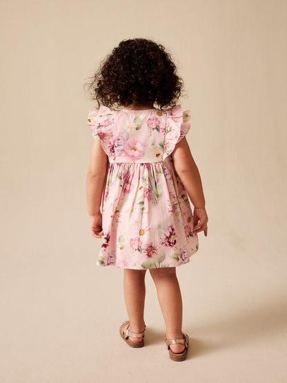 Pink Floral Double Ruffle Sleeve Dress (3mths-8yrs) image 3