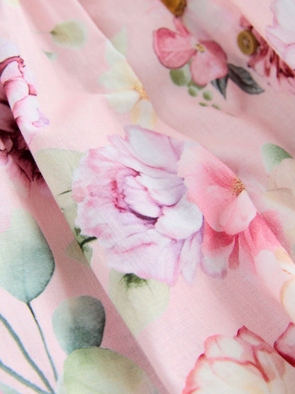 Pink Floral Double Ruffle Sleeve Dress (3mths-8yrs) image 6