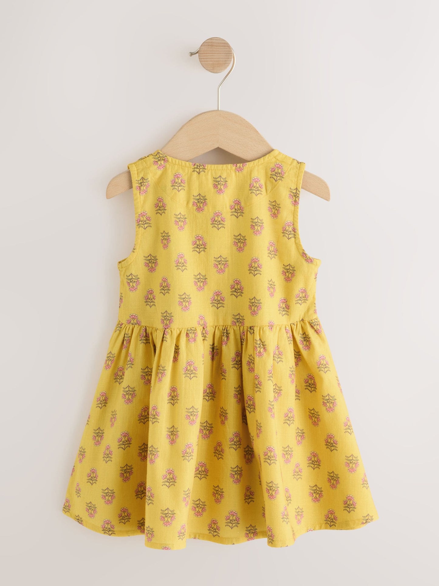 Yellow Woodblock Sleeveless Peplum Dress (3mths-8yrs) image 5
