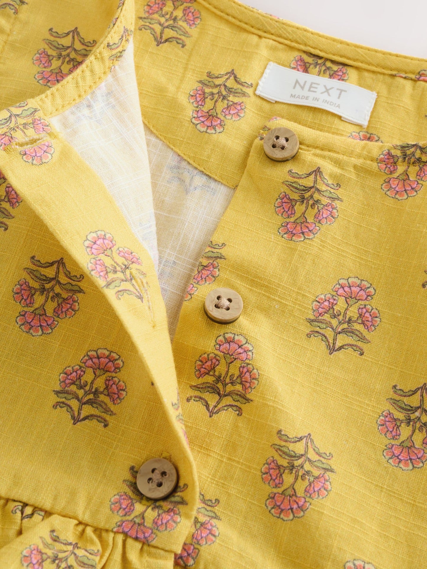 Yellow Woodblock Sleeveless Peplum Dress (3mths-8yrs) image 7