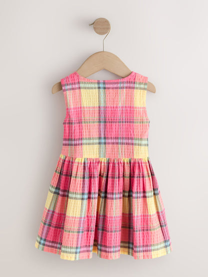 Multi Pink Check Sleeveless Peplum Dress (3mths-8yrs) image 5