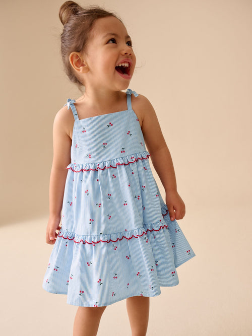 Blue Stripe Strappy Dress (3mths-8yrs) image 1