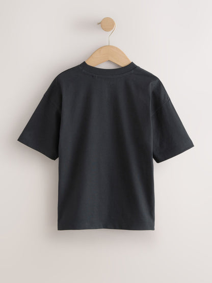 Dsiney Kidz - Grey/Black/Khaki Green/Tan Brown Short Sleeve Stag Embroidered T-Shirts 4 Pack (3-16yrs) image 6