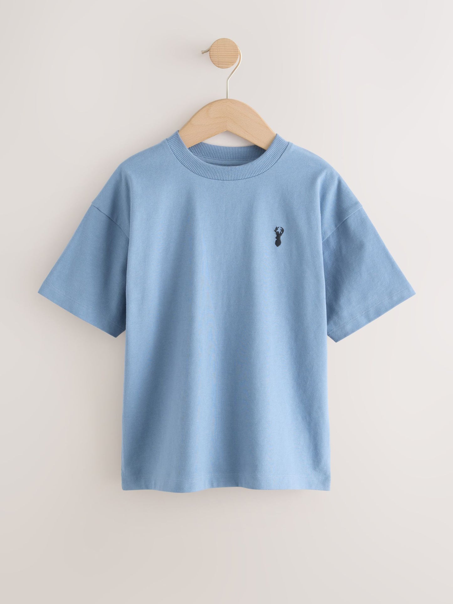 Dsiney Kidz - Mineral Green/Blue Short Sleeve Stag Embroidered T-Shirts 4 Pack (3-16yrs) image 2