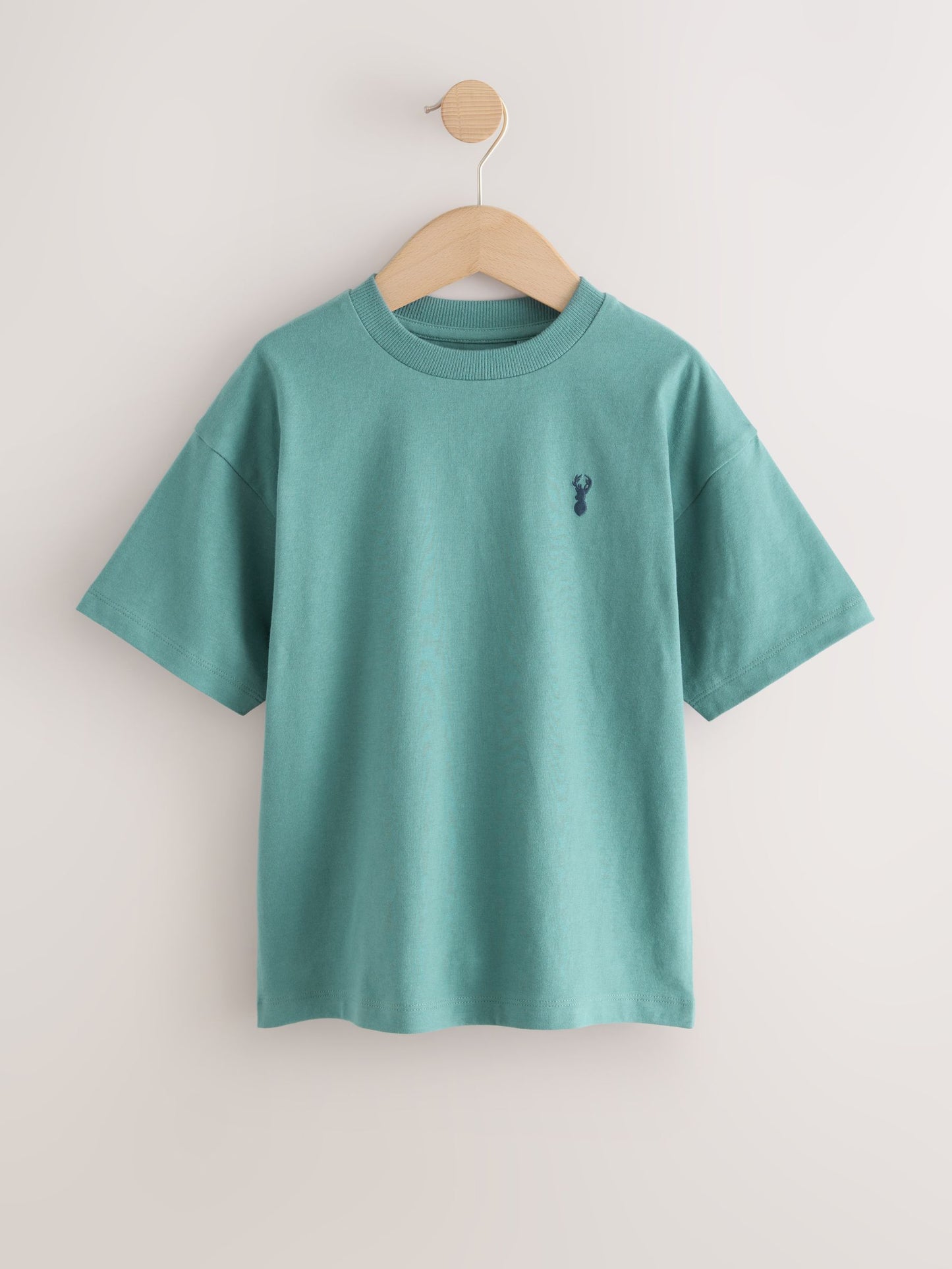 Dsiney Kidz - Mineral Green/Blue Short Sleeve Stag Embroidered T-Shirts 4 Pack (3-16yrs) image 4