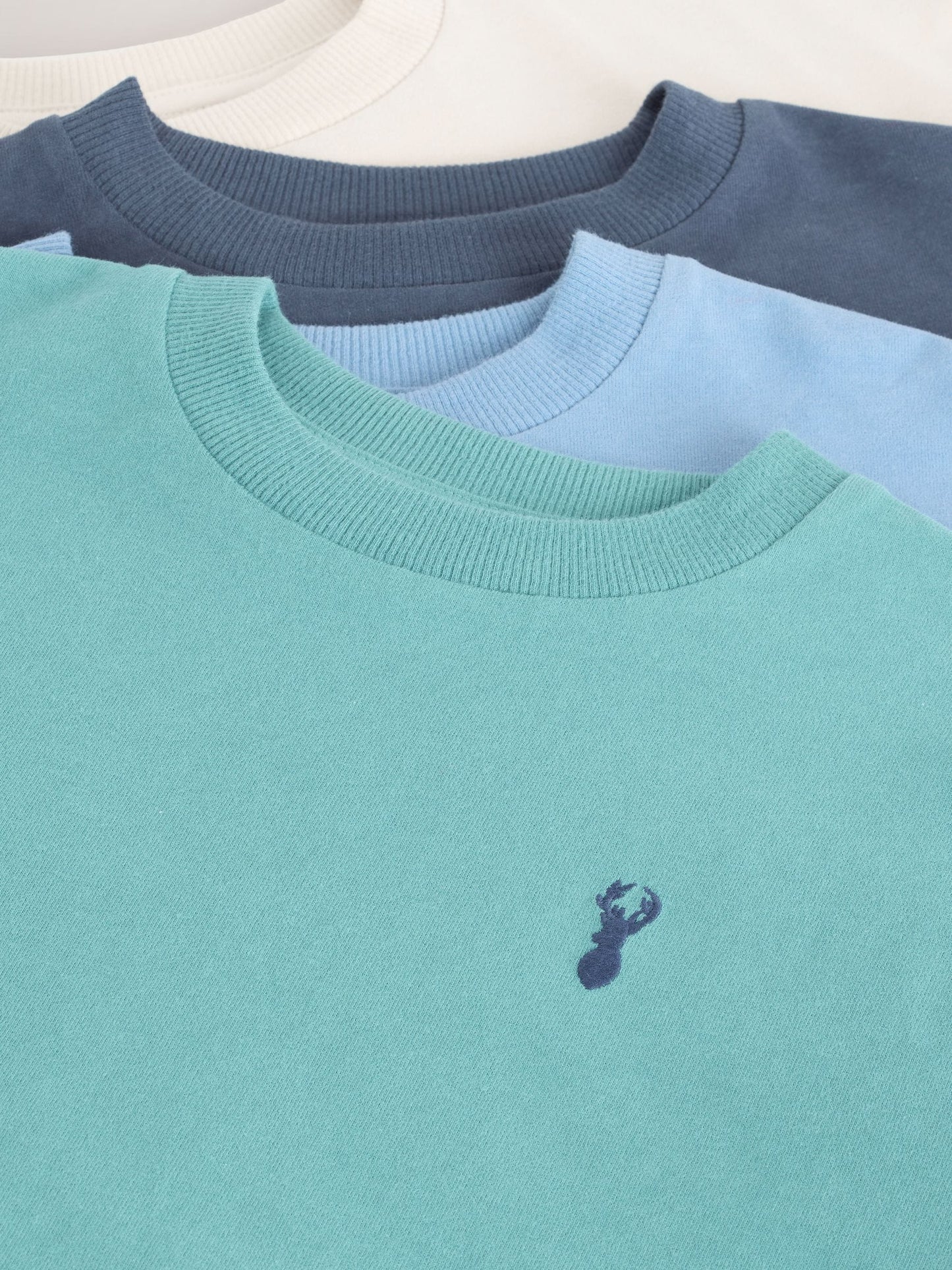Dsiney Kidz - Mineral Green/Blue Short Sleeve Stag Embroidered T-Shirts 4 Pack (3-16yrs) image 8