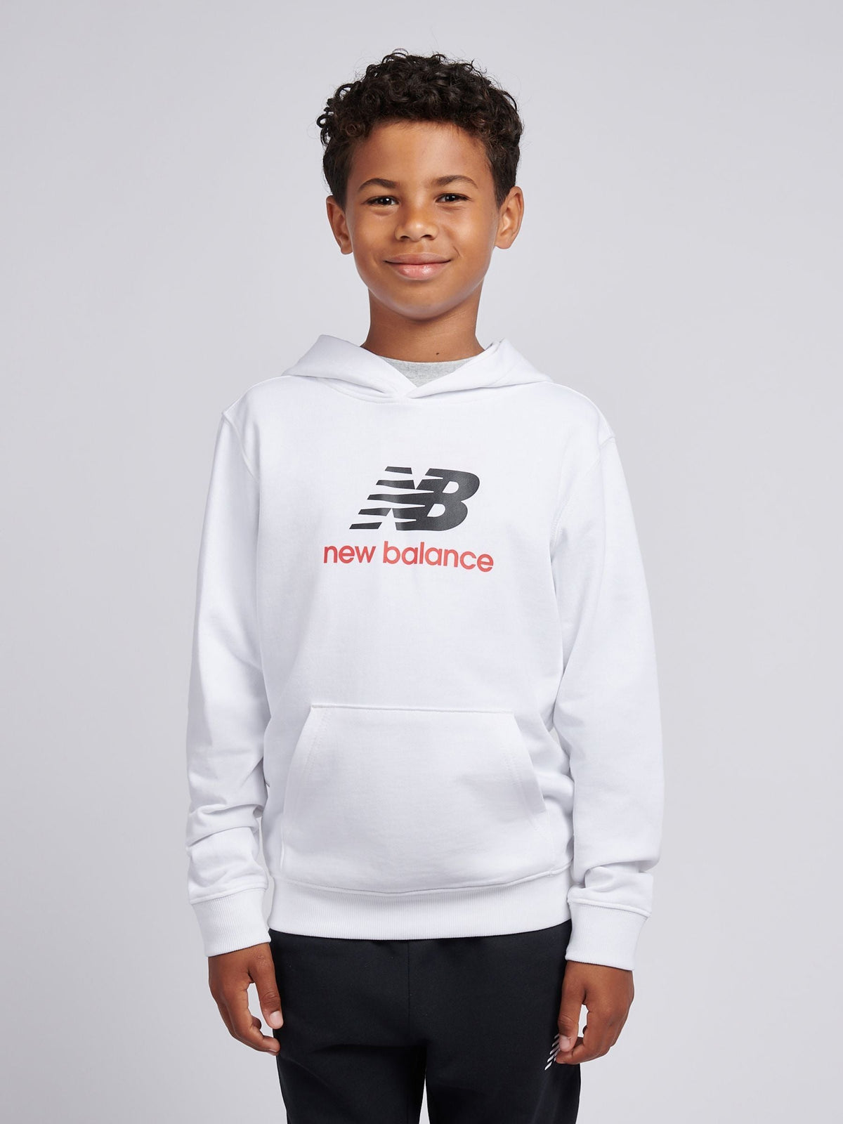 Dsiney Kidz - New Balance White Stacked Logo Hoodie image 1