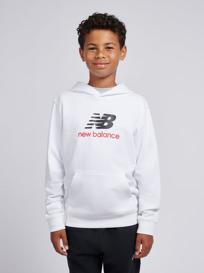Dsiney Kidz - New Balance White Stacked Logo Hoodie image 1