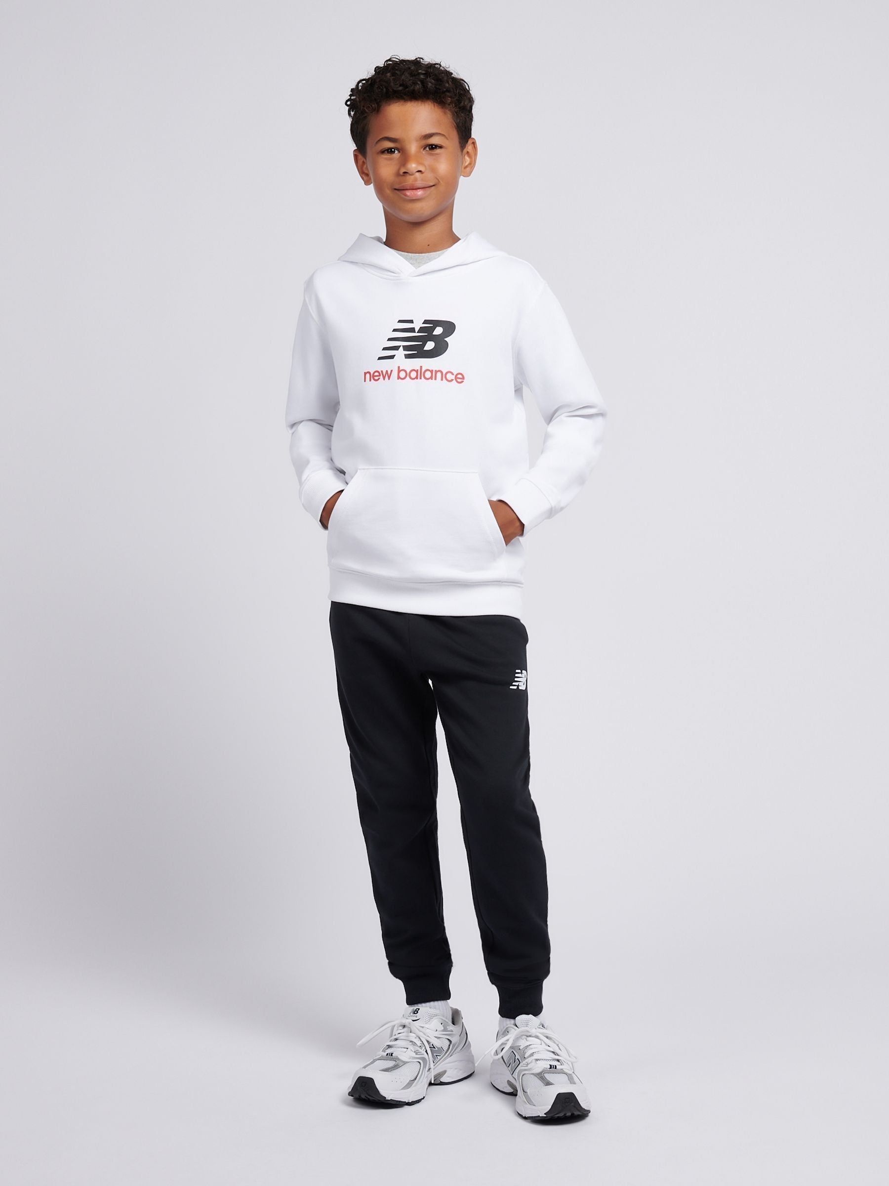 Dsiney Kidz - New Balance White Stacked Logo Hoodie image 2