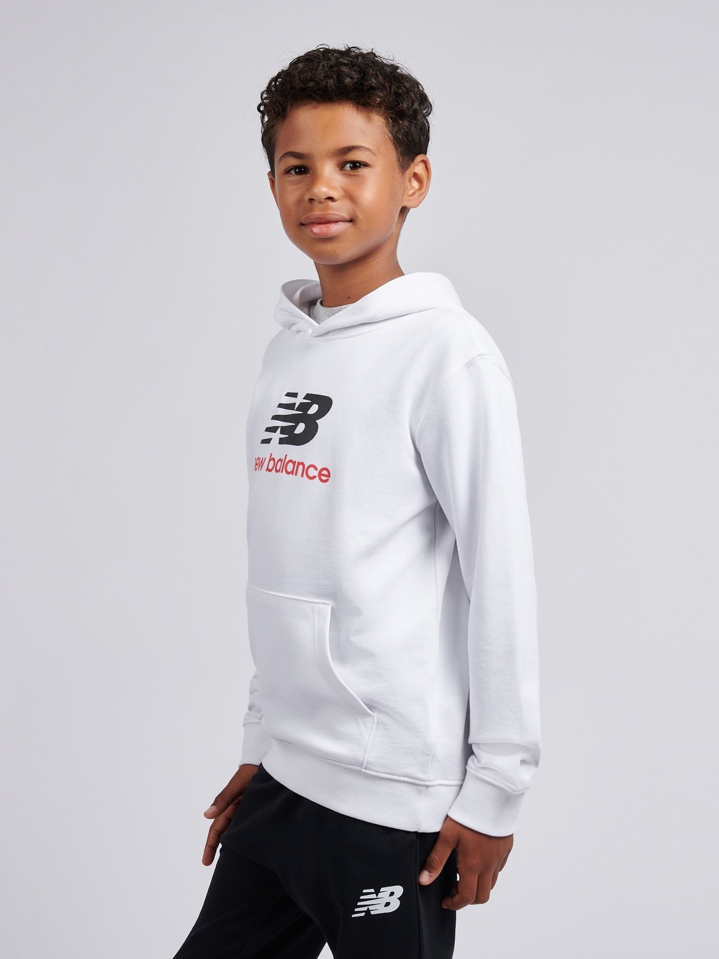Dsiney Kidz - New Balance White Stacked Logo Hoodie image 4