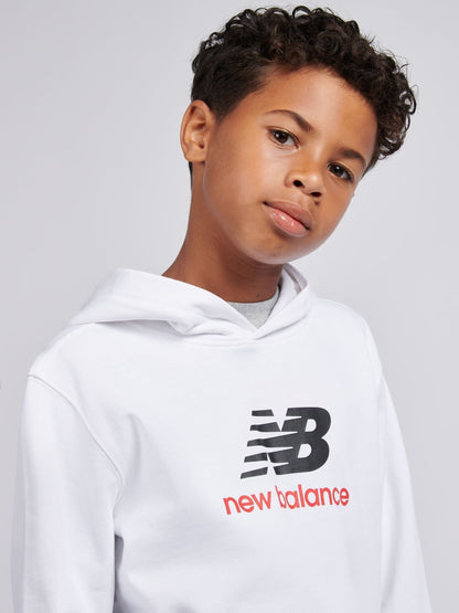Dsiney Kidz - New Balance White Stacked Logo Hoodie image 5