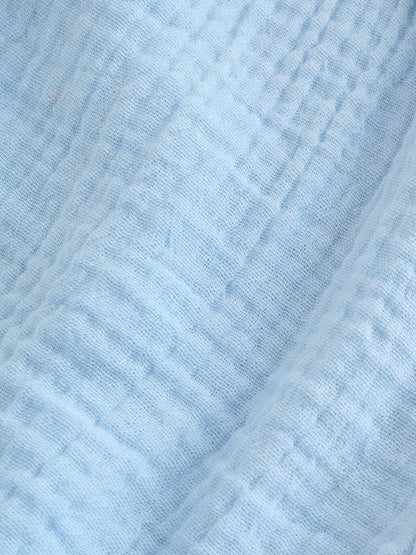 Light Blue Plain Short Sleeve Double Cloth Shirt & Shorts Set (3mths-10yrs) image 6